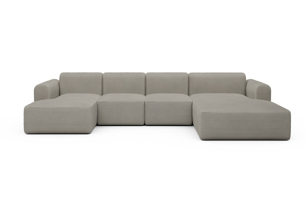 Rund Modular Sofa - Configurations 2 - U2L - 360 x 188 cm - Chaise + 2 Seater + Chaise - 603 Corduroy Beige