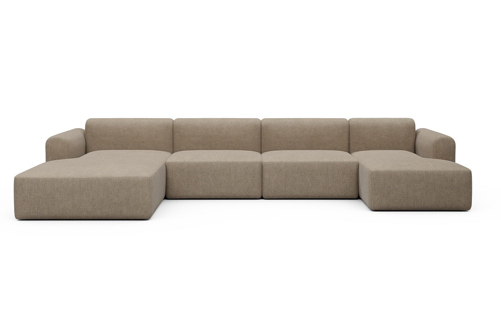Rund Modular Sofa - Configurations 2 - U4L - 406 x 188 cm - Chaise + 2,5 Seater + Chaise - 417 Esina Mocha