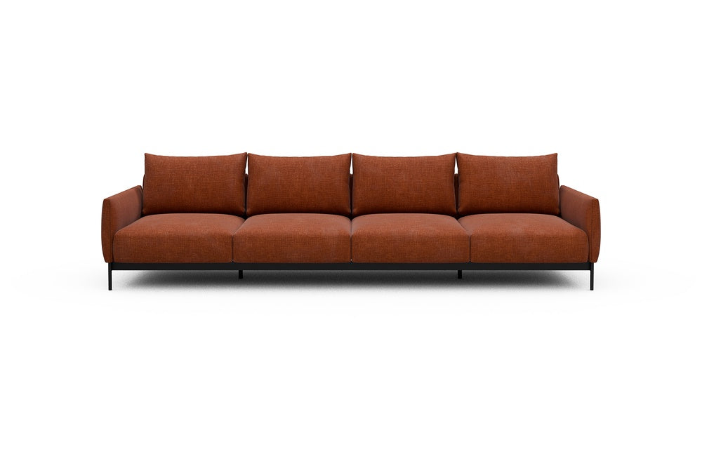 Tokey Modular Sofa - A4 - 315 x 100 cm - 4 Seater - 412 Esina Rust Orange