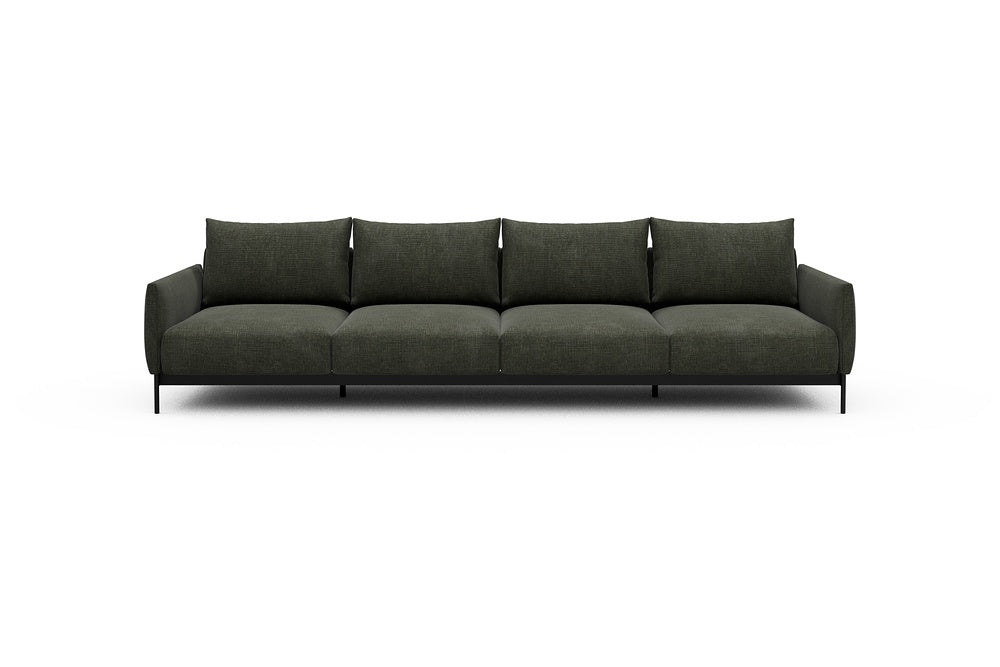 Tokey Modular Sofa - A4 - 315 x 100 cm - 4 Seater - 413 Esina Olive Green