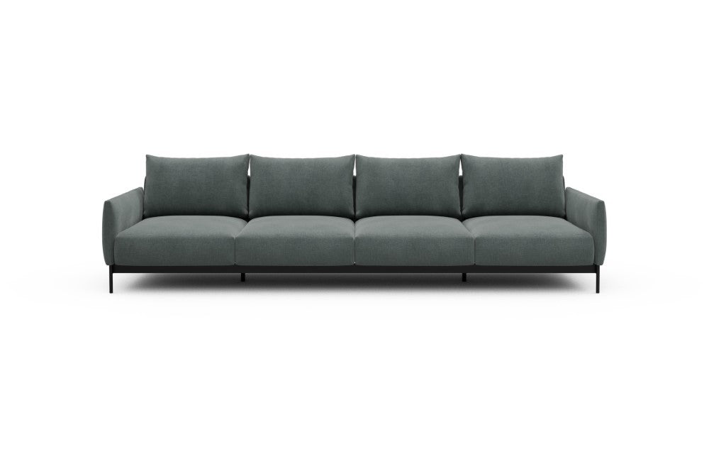 Tokey Modular Sofa - A4 - 315 x 100 cm - 4 Seater - 812 Smooth Smooth Silver Grey