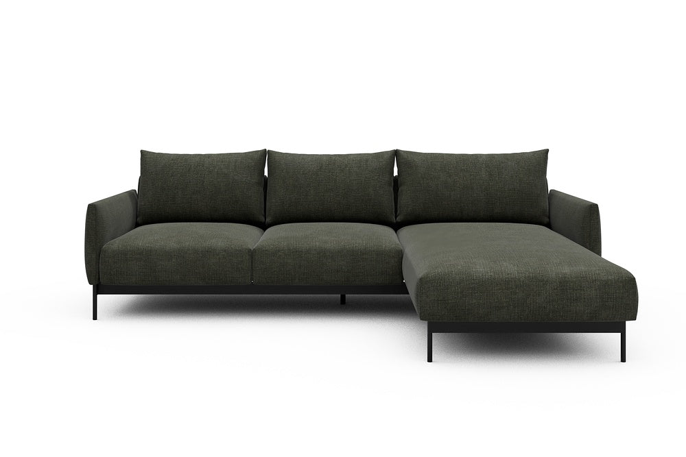 Tokey Modular Sofa - B2 - 255 x 185 cm - 2 Seater + Chaise - 413 Esina Olive Green