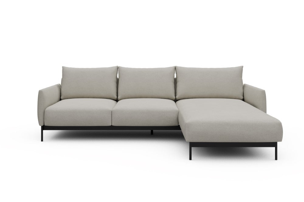 Tokey Modular Sofa - B2 - 255 x 185 cm - 2 Seater + Chaise - 487 Denari Clean Beige