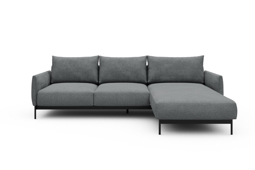 Tokey Modular Sofa - B2 - 255 x 185 cm - 2 Seater + Chaise - 495 Casone Gravel Grey