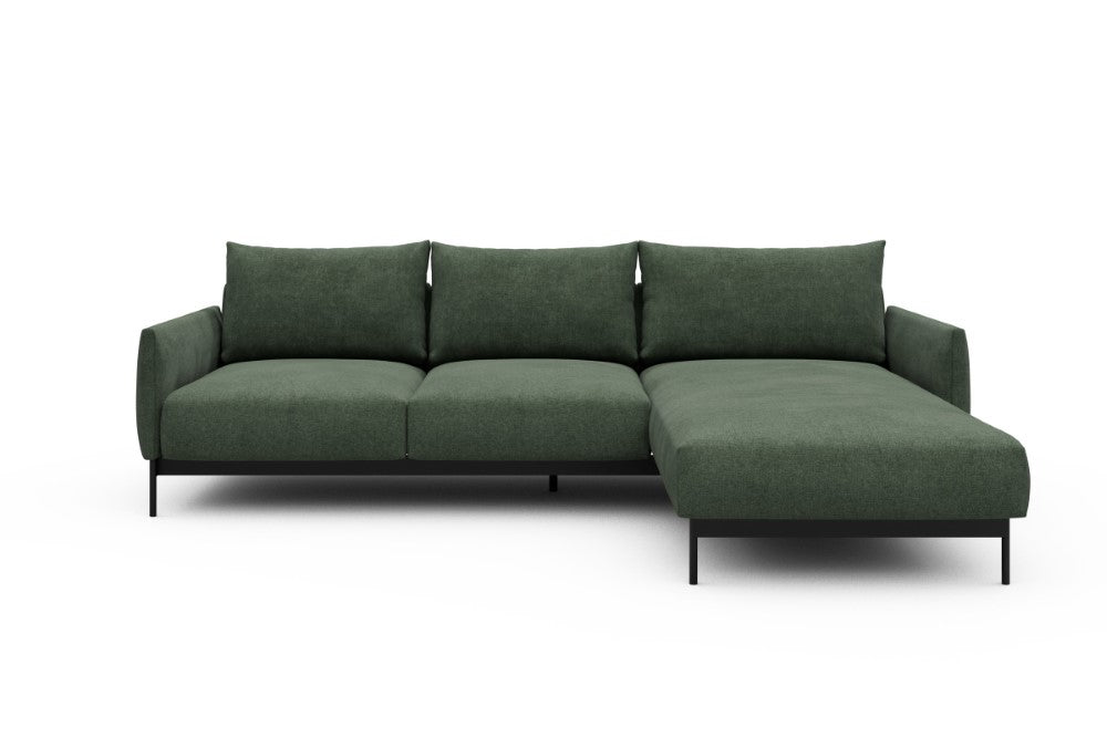 Tokey Modular Sofa - B2 - 255 x 185 cm - 2 Seater + Chaise - 498 Casone Forest Green