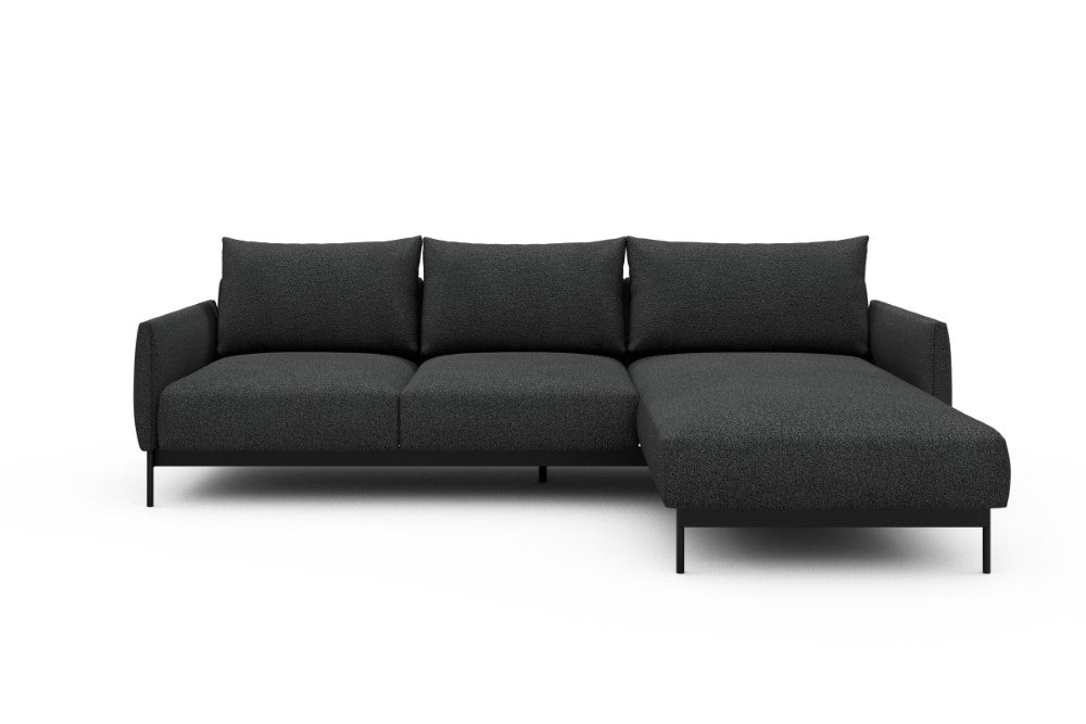 Tokey Modular Sofa - B2 - 255 x 185 cm - 2 Seater + Chaise - 529 Bouclé Charcoal