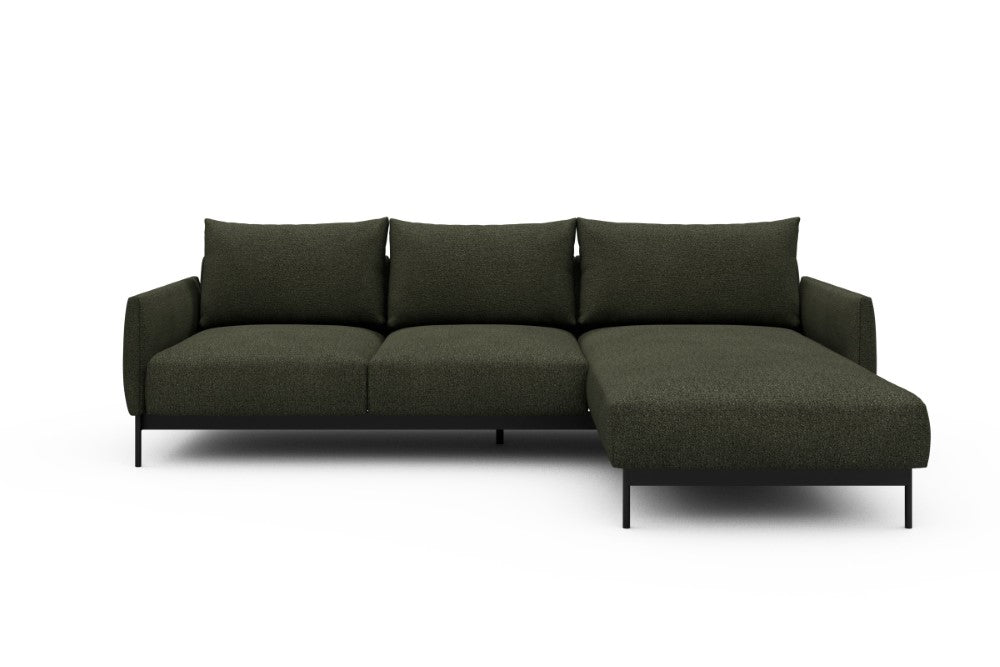 Tokey Modular Sofa - B2 - 255 x 185 cm - 2 Seater + Chaise - 535 Bouclé Forest Green