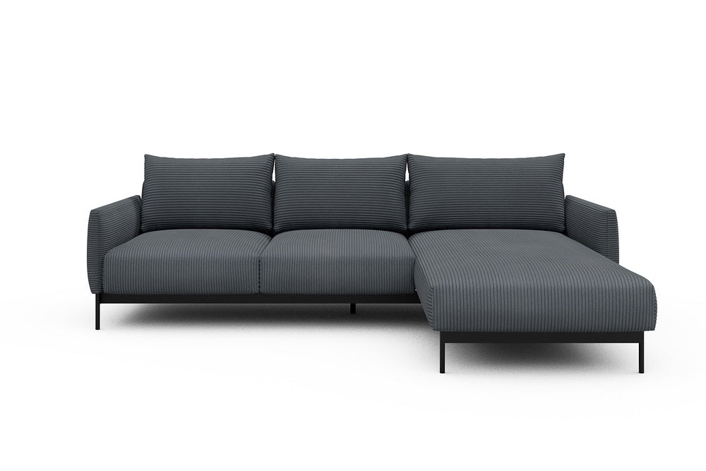 Tokey Modular Sofa - B2 - 255 x 185 cm - 2 Seater + Chaise - 592 Corduroy Silvermist