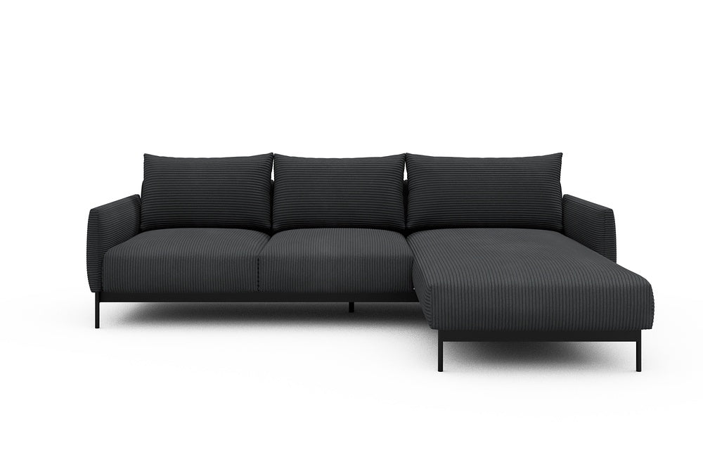 Tokey Modular Sofa - B2 - 255 x 185 cm - 2 Seater + Chaise - 593 Corduroy Graphite