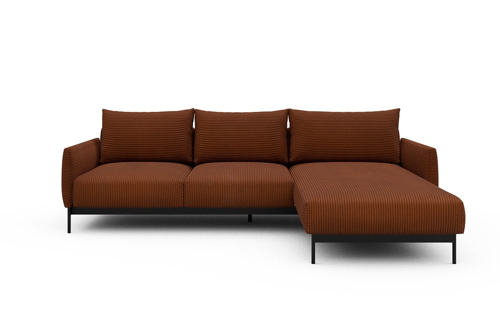 Tokey Modular Sofa - B2 - 255 x 185 cm - 2 Seater + Chaise - 595 Corduroy Burnt-Orange