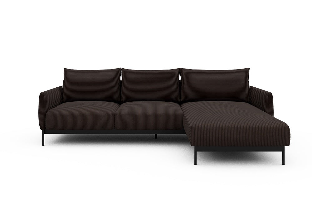 Tokey Modular Sofa - B2 - 255 x 185 cm - 2 Seater + Chaise - 600 Corduroy Cocoa