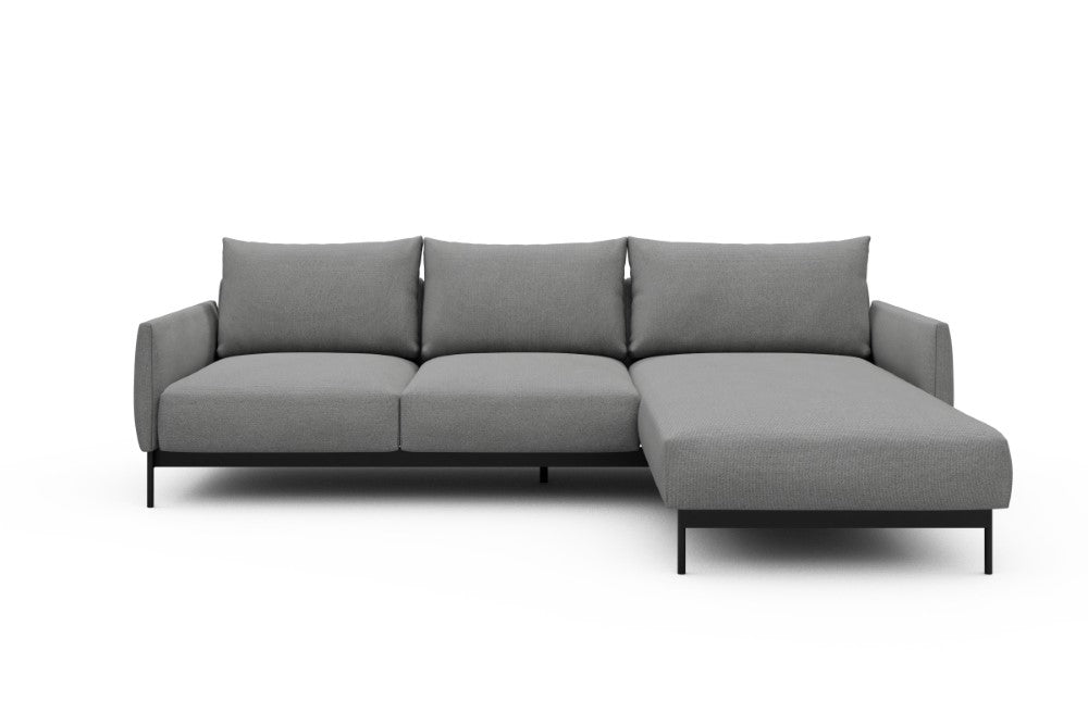 Tokey Modular Sofa - B2 - 255 x 185 cm - 2 Seater + Chaise - 764 Cura Sand Grey
