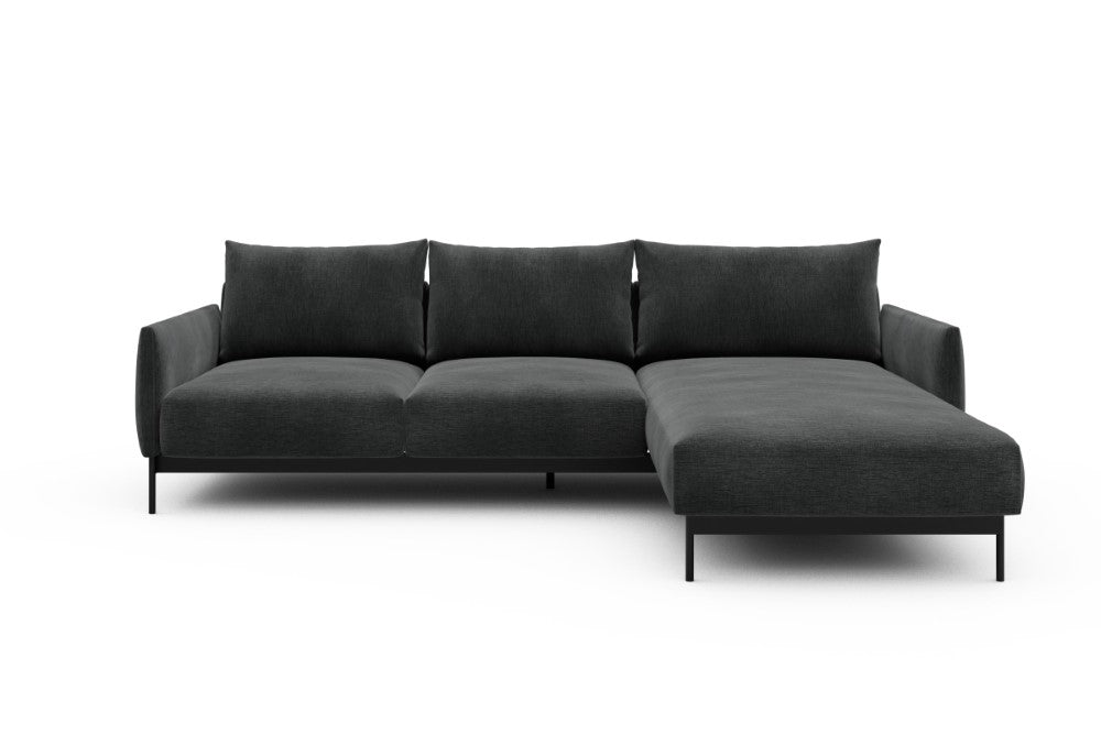 Tokey Modular Sofa - B2 - 255 x 185 cm - 2 Seater + Chaise - 811 Smooth Deep Warm Grey
