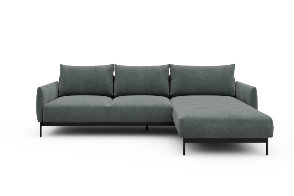 Tokey Modular Sofa - B2 - 255 x 185 cm - 2 Seater + Chaise - 812 Smooth Smooth Silver Grey