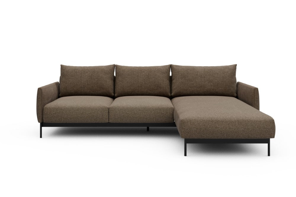 Tokey Modular Sofa - B2 - 255 x 185 cm - 2 Seater + Chaise - 817 Aivi Khaki Brown