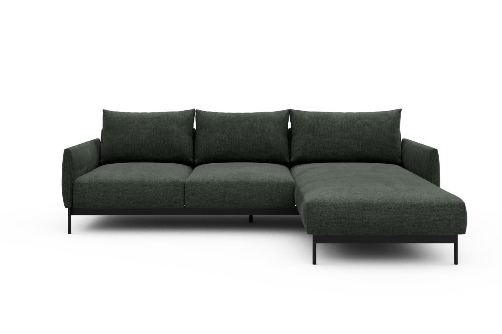 Tokey Modular Sofa - B2 - 255 x 185 cm - 2 Seater + Chaise - 818 Aivi Pine Green