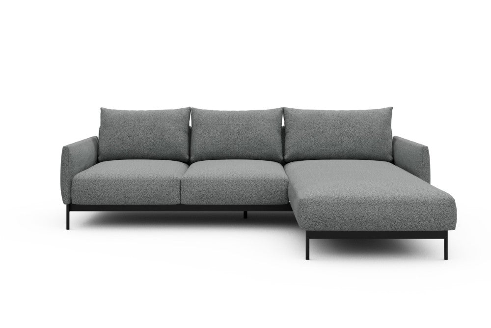 Tokey Modular Sofa - B2 - 255 x 185 cm - 2 Seater + Chaise - 819 Aivi Gravel Grey