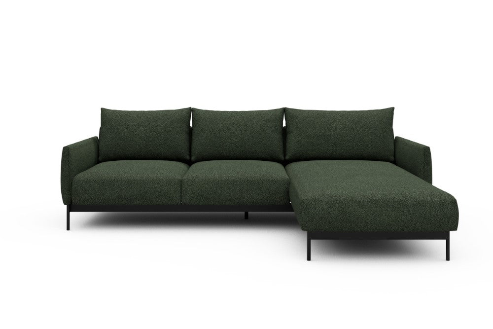 Tokey Modular Sofa - B2 - 255 x 185 cm - 2 Seater + Chaise - 869 Vanora Deep Green