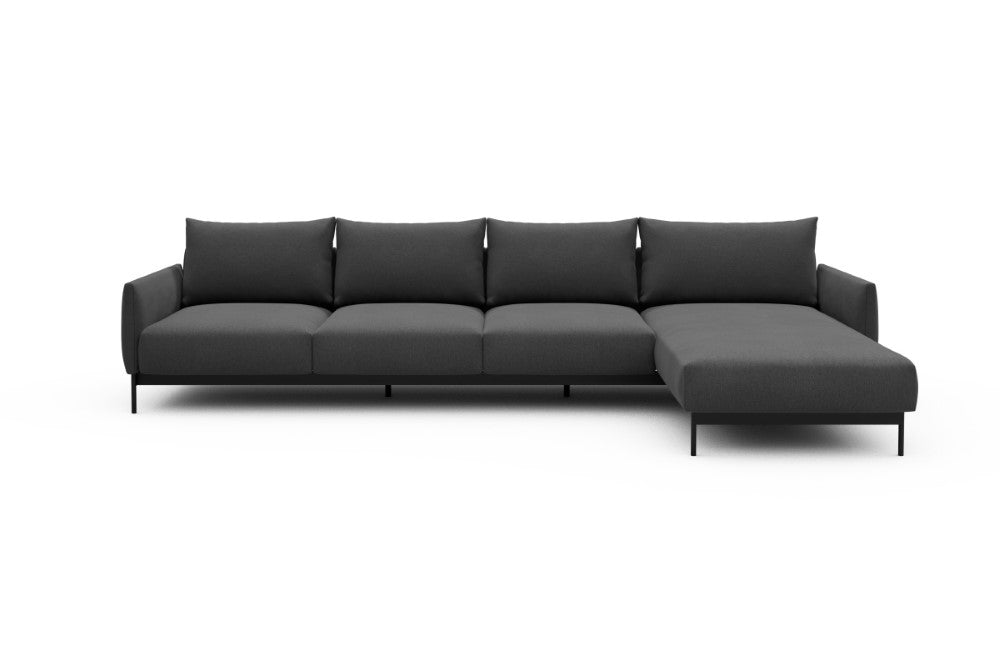 Tokey Modular Sofa - B3 - 330 x 185 cm - 3 Seater + Chaise - 441 Satya Warm Zinc