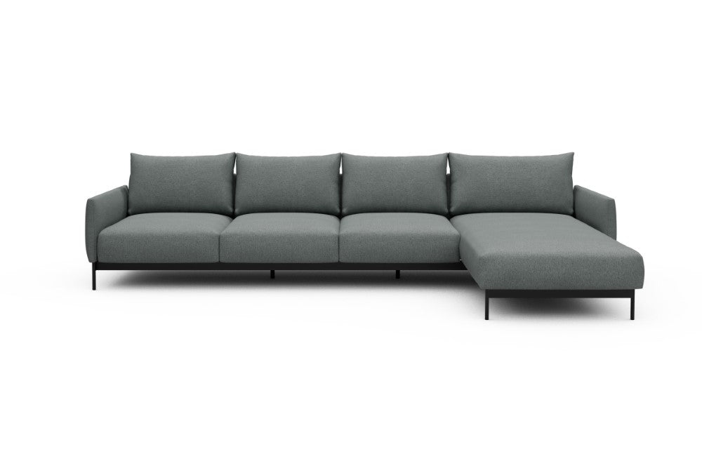 Tokey Modular Sofa - B3 - 330 x 185 cm - 3 Seater + Chaise - 485 Denari Soft Grey