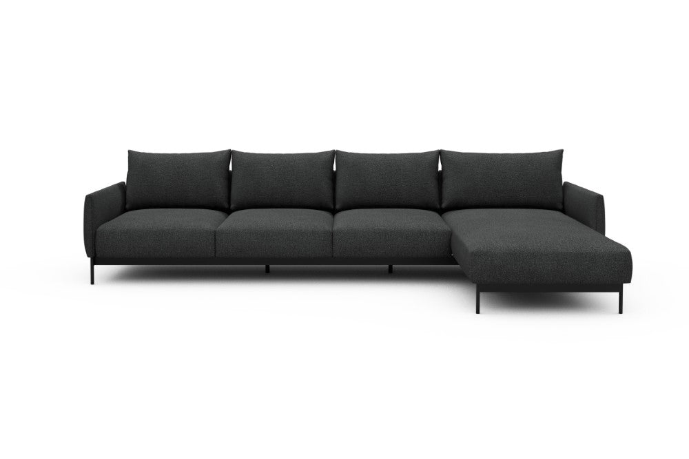 Tokey Modular Sofa - B3 - 330 x 185 cm - 3 Seater + Chaise - 529 Bouclé Charcoal