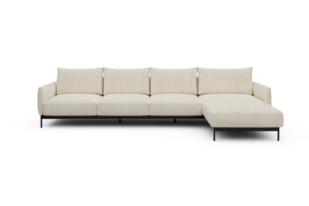 Tokey Modular Sofa - B3 - 330 x 185 cm - 3 Seater + Chaise - 531 Bouclé Off White