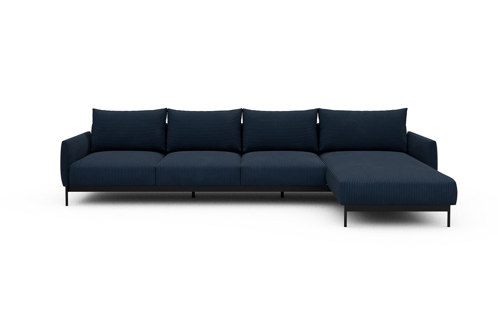 Tokey Modular Sofa - B3 - 330 x 185 cm - 3 Seater + Chaise - 591 Corduroy Midnight-Blue
