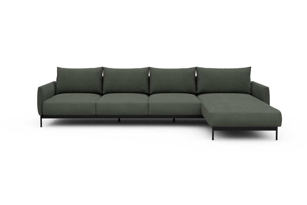 Tokey Modular Sofa - B3 - 330 x 185 cm - 3 Seater + Chaise - 598 Corduroy Sage
