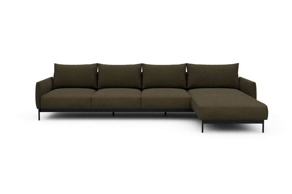 Tokey Modular Sofa - B3 - 330 x 185 cm - 3 Seater + Chaise - 599 Corduroy Olive
