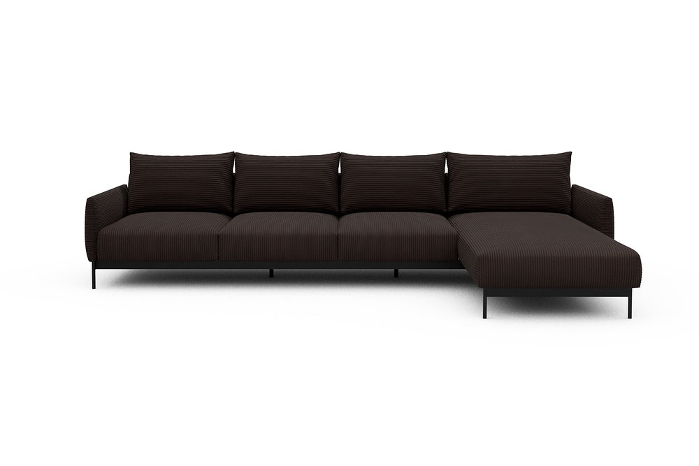 Tokey Modular Sofa - B3 - 330 x 185 cm - 3 Seater + Chaise - 600 Corduroy Cocoa