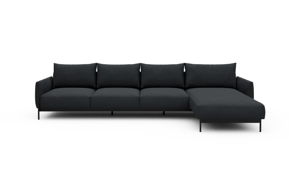 Tokey Modular Sofa - B3 - 330 x 185 cm - 3 Seater + Chaise - 766 Cura Anthracite