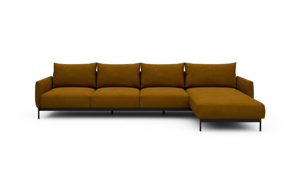 Tokey Modular Sofa - B3 - 330 x 185 cm - 3 Seater + Chaise - 767 Cura Apricot