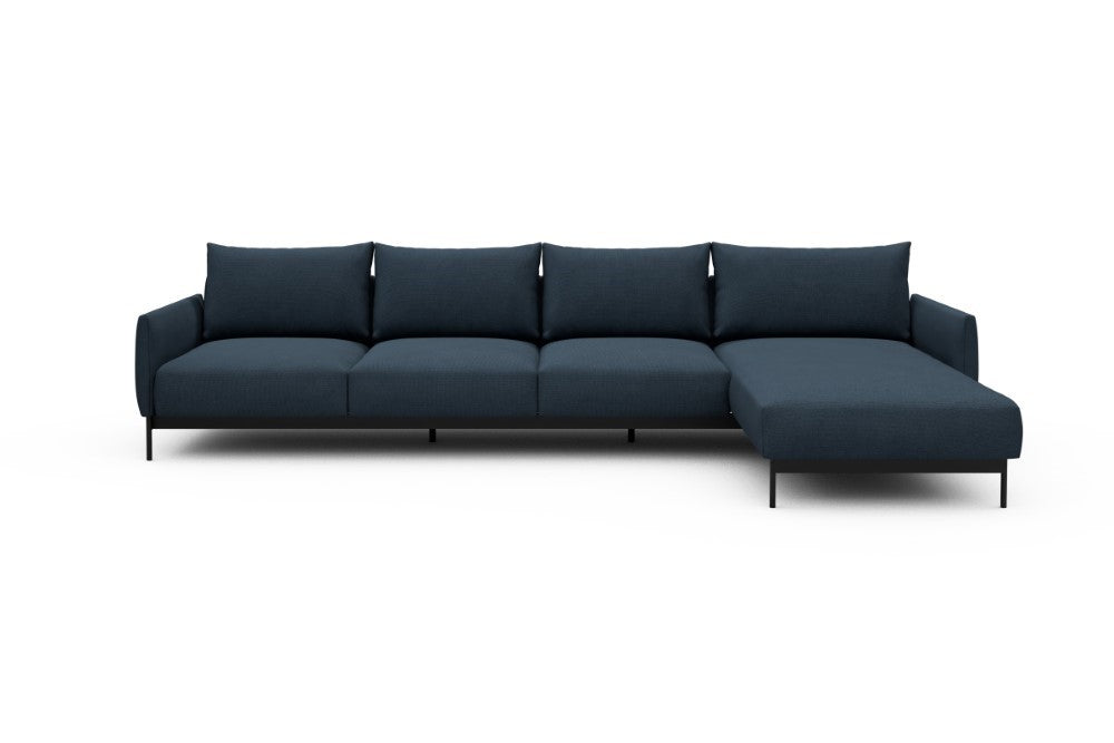 Tokey Modular Sofa - B3 - 330 x 185 cm - 3 Seater + Chaise - 768 Cura Oxford Blue