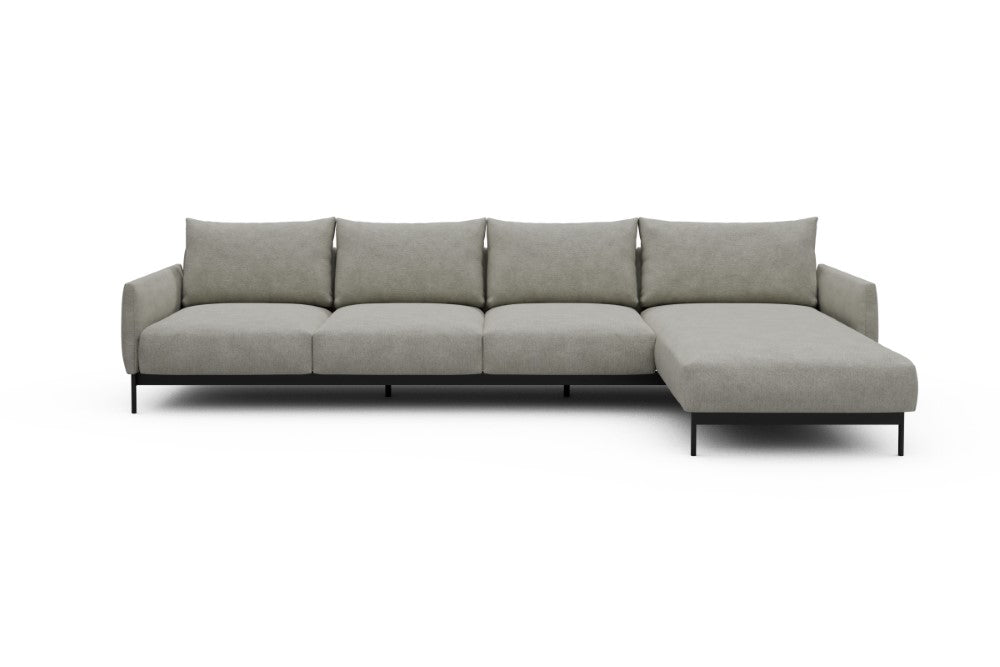 Tokey Modular Sofa - B3 - 330 x 185 cm - 3 Seater + Chaise - 773 Carreno Moon Stone White