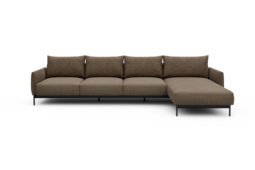 Tokey Modular Sofa - B3 - 330 x 185 cm - 3 Seater + Chaise - 817 Aivi Khaki Brown
