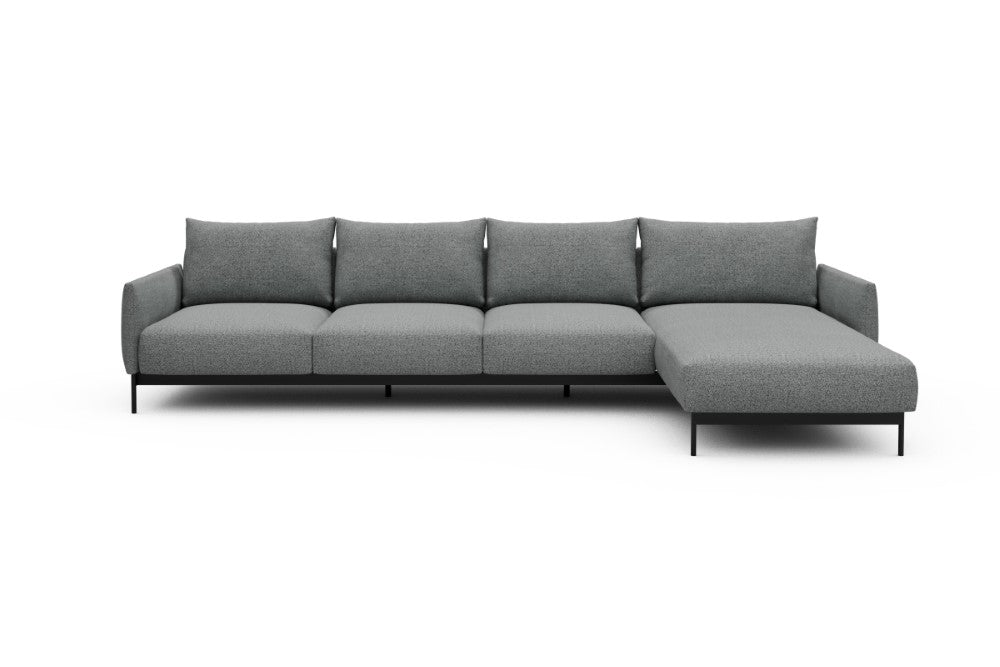 Tokey Modular Sofa - B3 - 330 x 185 cm - 3 Seater + Chaise - 819 Aivi Gravel Grey