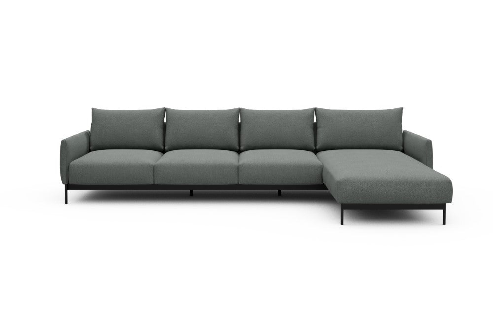 Tokey Modular Sofa - B3 - 330 x 185 cm - 3 Seater + Chaise - 853 Mahoga Dove Grey