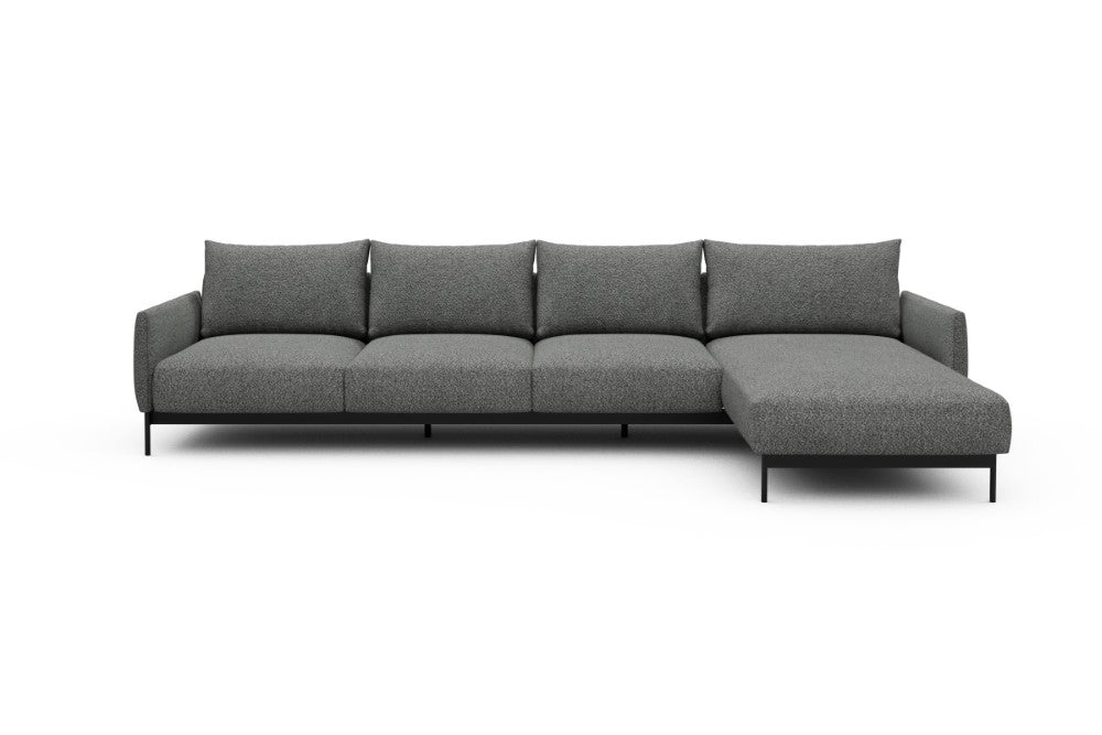 Tokey Modular Sofa - B3 - 330 x 185 cm - 3 Seater + Chaise - 868 Vanora Warm Grey