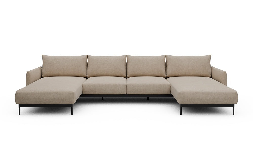 Tokey Modular Sofa - B4 - 345 x 185 cm - Chaise + 2 Seater + Chaise - 410 Esina Almond Beige