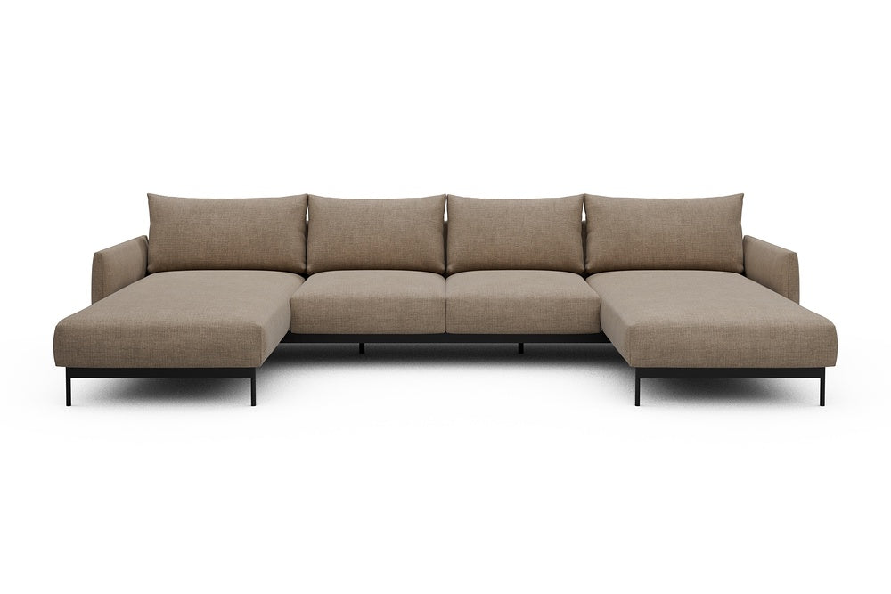 Tokey Modular Sofa - B4 - 345 x 185 cm - Chaise + 2 Seater + Chaise - 417 Esina Mocha
