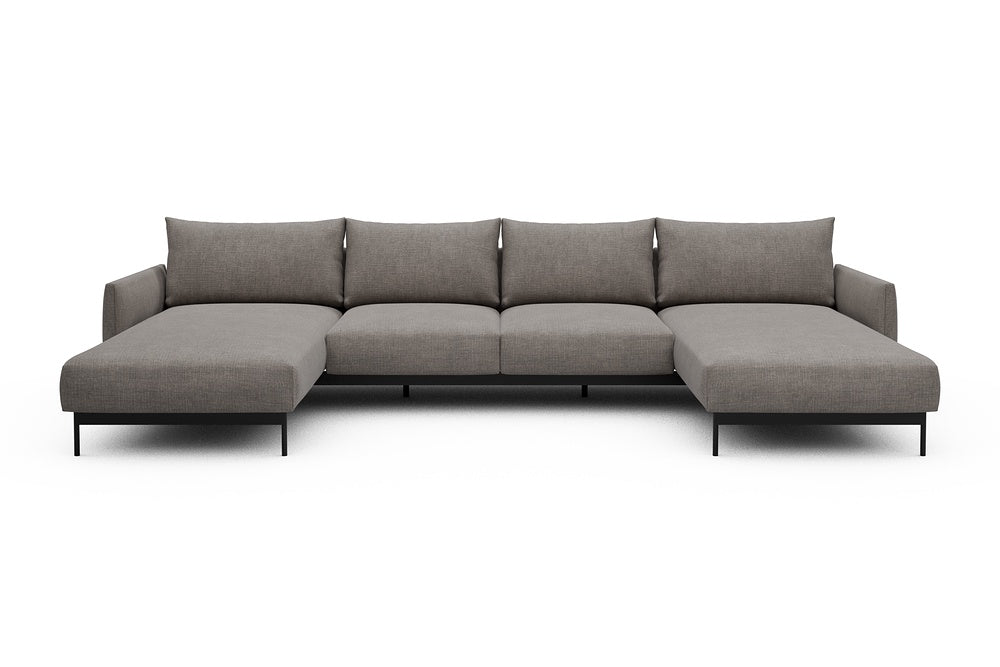 Tokey Modular Sofa - B4 - 345 x 185 cm - Chaise + 2 Seater + Chaise - 418 Esina Truffle