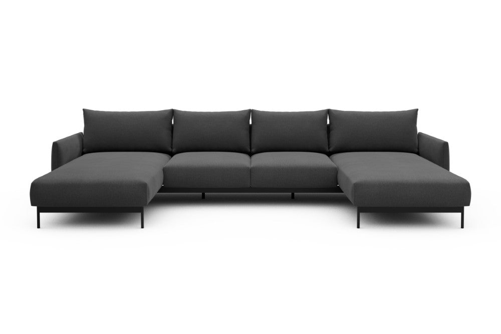 Tokey Modular Sofa - B4 - 345 x 185 cm - Chaise + 2 Seater + Chaise - 441 Satya Warm Zinc