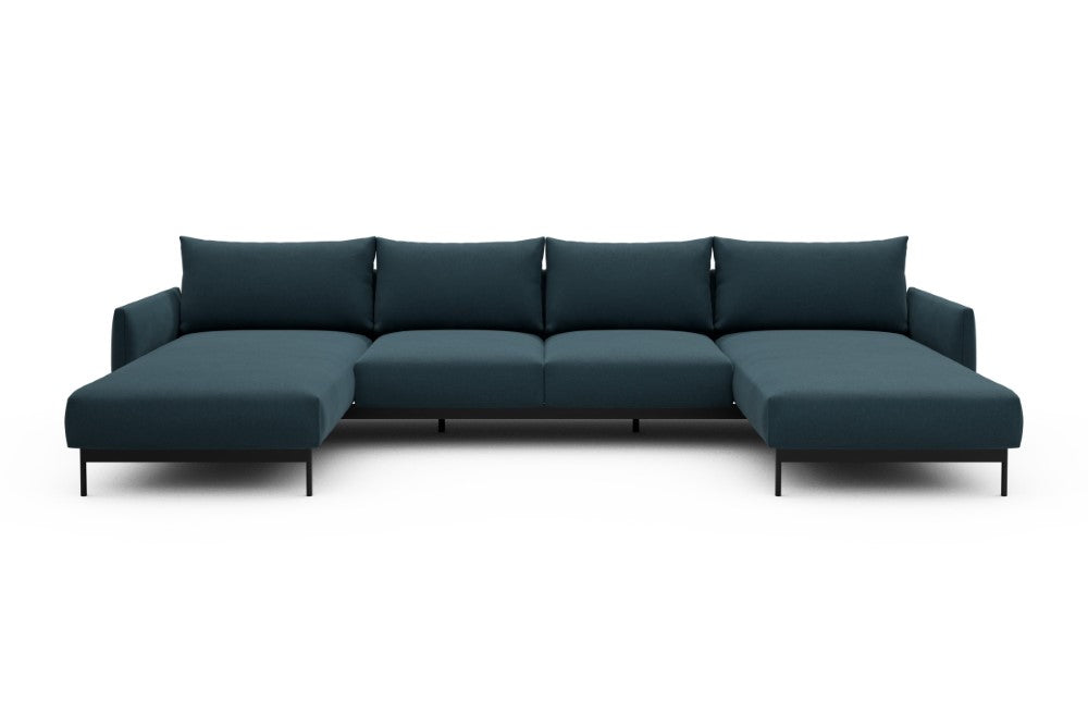 Tokey Modular Sofa - B4 - 345 x 185 cm - Chaise + 2 Seater + Chaise - 443 Satya Deep Blue