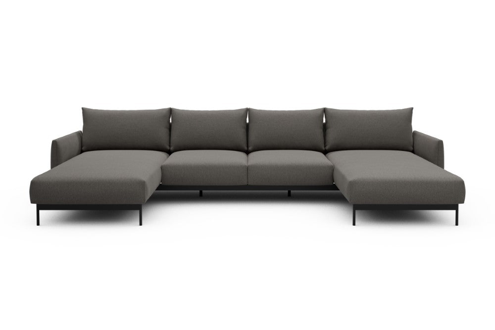 Tokey Modular Sofa - B4 - 345 x 185 cm - Chaise + 2 Seater + Chaise - 446 Satya Taupe Brown