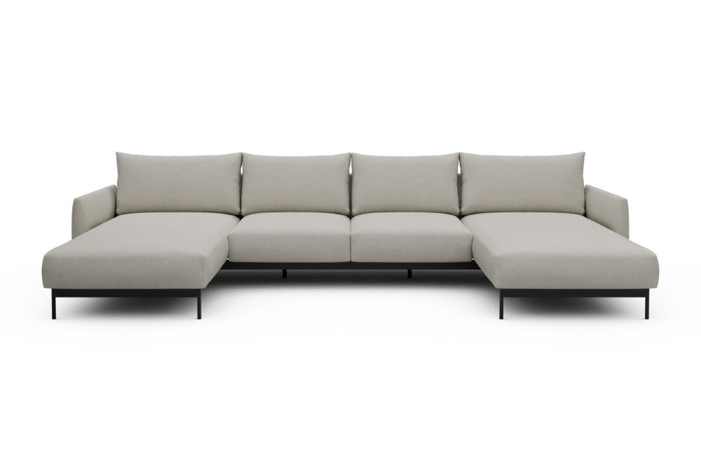 Tokey Modular Sofa - B4 - 345 x 185 cm - Chaise + 2 Seater + Chaise - 487 Denari Clean Beige