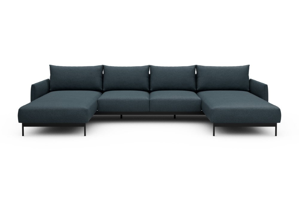 Tokey Modular Sofa - B4 - 345 x 185 cm - Chaise + 2 Seater + Chaise - 489 Denari Royal Blue