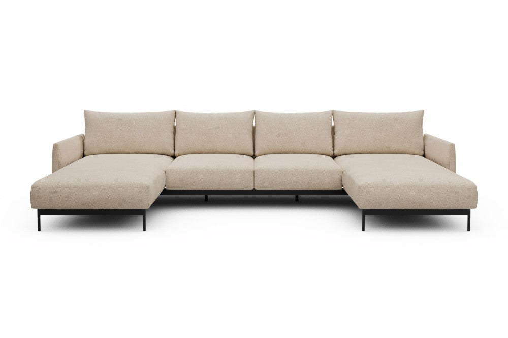 Tokey Modular Sofa - B4 - 345 x 185 cm - Chaise + 2 Seater + Chaise - 496 Casone Natural Beigie