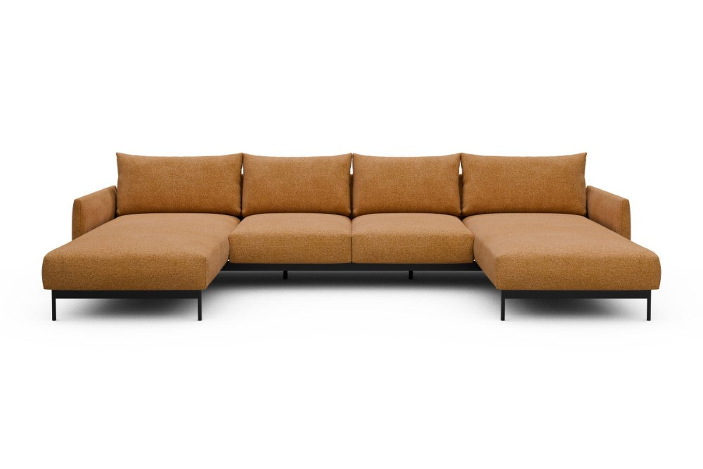 Tokey Modular Sofa - B4 - 345 x 185 cm - Chaise + 2 Seater + Chaise - 497 Casone Warm Yellow
