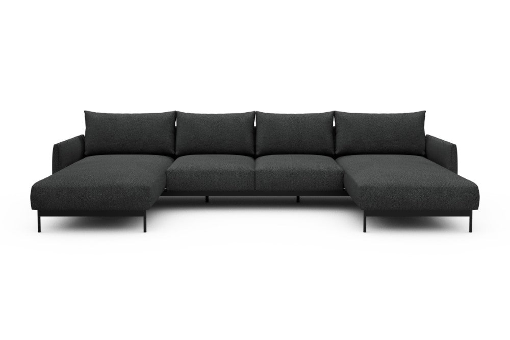Tokey Modular Sofa - B4 - 345 x 185 cm - Chaise + 2 Seater + Chaise - 529 Bouclé Charcoal