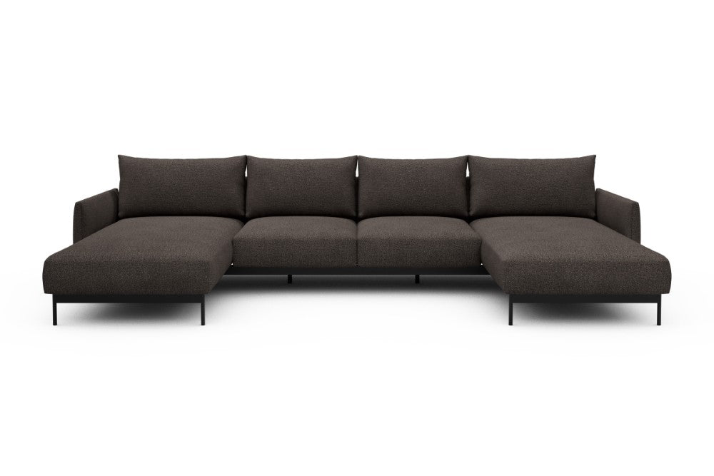 Tokey Modular Sofa - B4 - 345 x 185 cm - Chaise + 2 Seater + Chaise - 530 Bouclé Taupe
